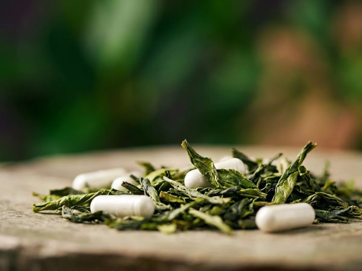 Groene thee capsules close-up - Ozalyn samenstelling