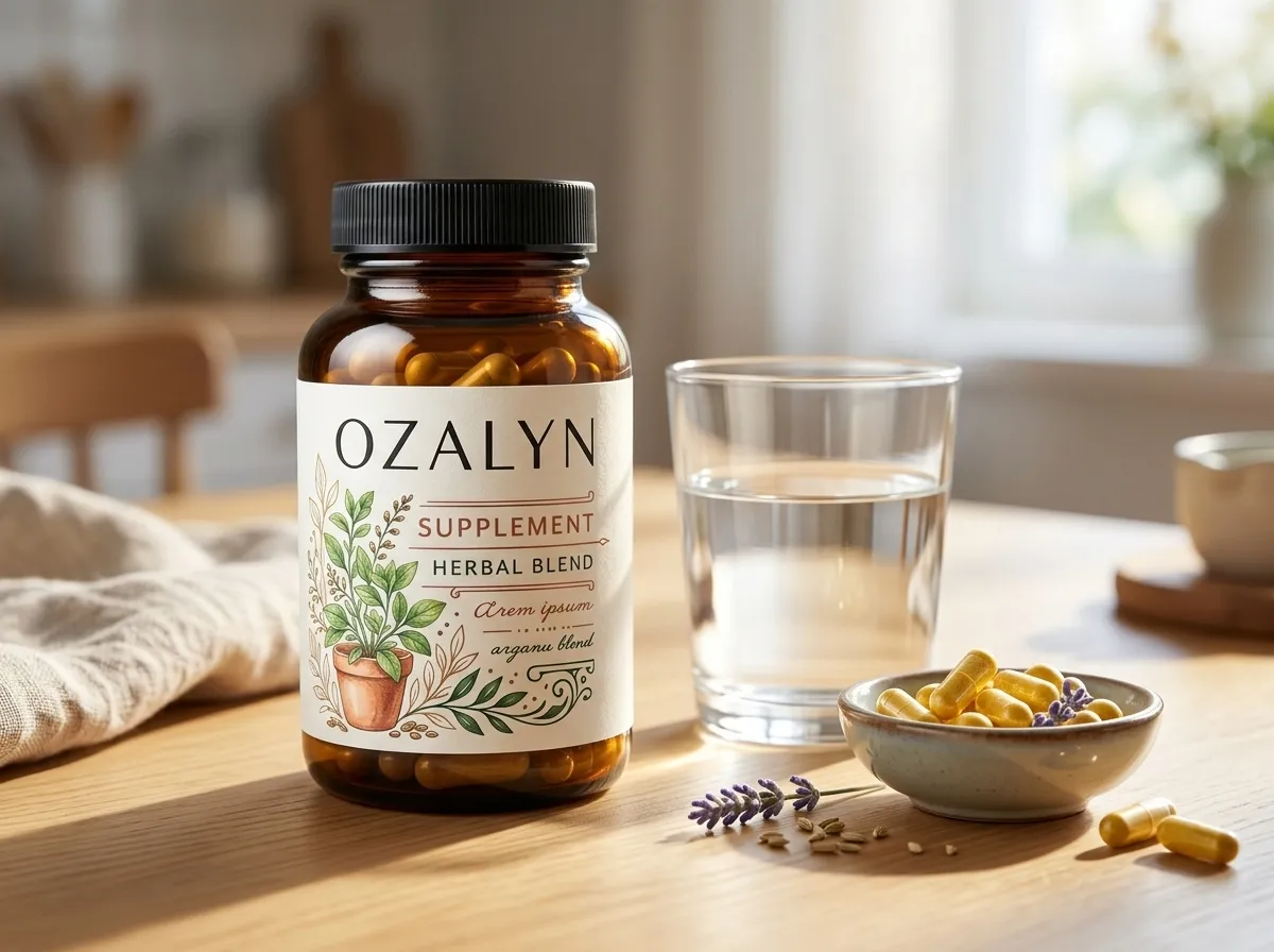 Ozalyn flacon met groene thee en gember - lifestyle productfoto